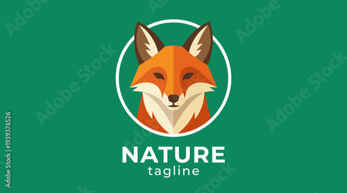 A captivating logo design featuring an artistic representation of a fox, symbolizing nature and wildlife, suitable for eco-friendly brands or nature-related projects.
