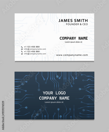 3d realistic vector icon illustration. Business card mockup front and back view. Isolated.