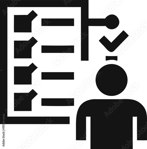 Personal Task Management Checklist and Goal Achievement with Successful Completion Mark