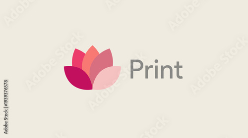 A minimalist, elegant floral logo design featuring layered petals in soft pink hues, suitable for various print media applications and conveying beauty and simplicity.