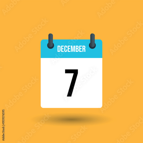 December 7 calendar page date number 7 1