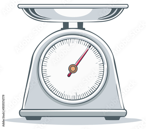 Vintage Kitchen Scale with Analog Dial Measuring Weight