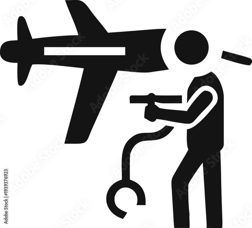 Professional Aircraft Engineer Performing Maintenance on a Propeller Plane for Aviation Safety