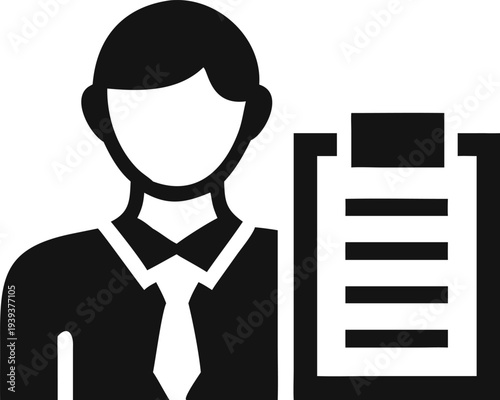 Professional business person holding an official clipboard with important documents or a checklist