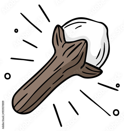 Illustration of a clove spice, aromatic herb, drawing style