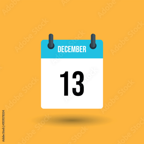 December 13 calendar page date number 13