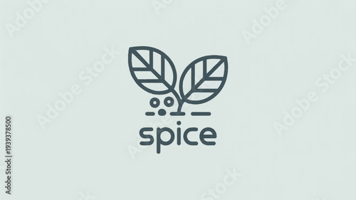 Simple logo featuring two leaves and the word spice below