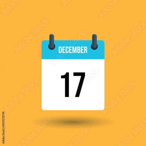 December 17 calendar page date number 17