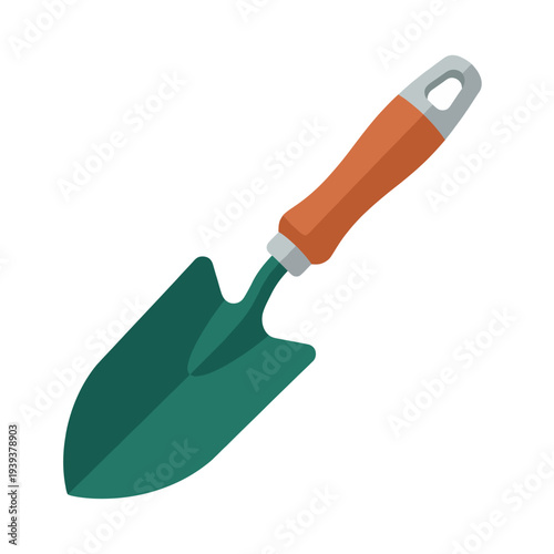 A close-up image of a garden trowel with an orange handle, symbolizing the passion for gardening and connecting with nature through hands-on activities that nurture growth and life.