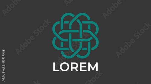 This logo features a beautifully interwoven knot design in teal, conveying unity and connection, perfect for businesses focusing on art, design, or collaborative projects.
