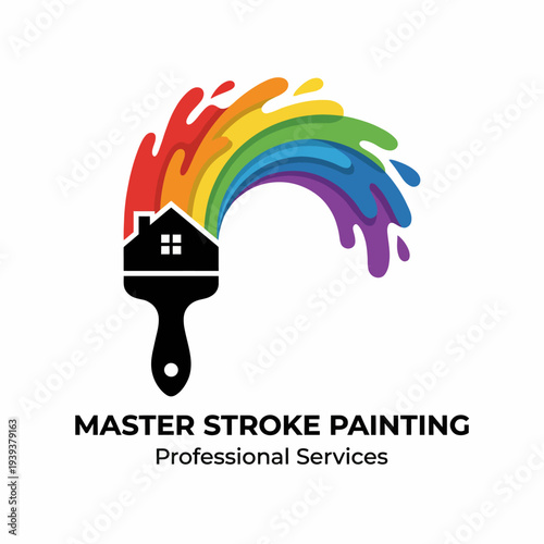 A paint roller creating a vibrant splash of rainbow colors, embodying creativity and artistry in the world of painting and home improvement.