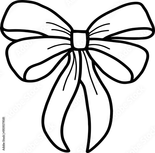 Hand drawn bow ribbon