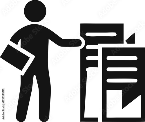 Professional person efficiently distributing important business documents in an organized office setting