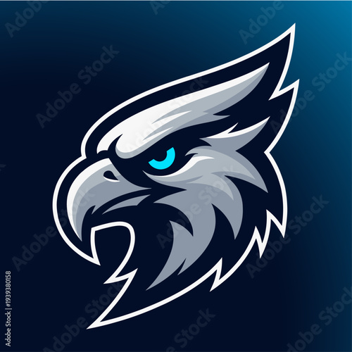 A striking, stylized eagle with a determined gaze embodies strength and focus, set against a dynamic gradient backdrop, a symbol of power and vision.