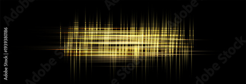 Speed rays, velocity light neon flow, zoom in motion effect, gold glow speed lines, colorful light trails, stripes. Abstract background, vector illustration.