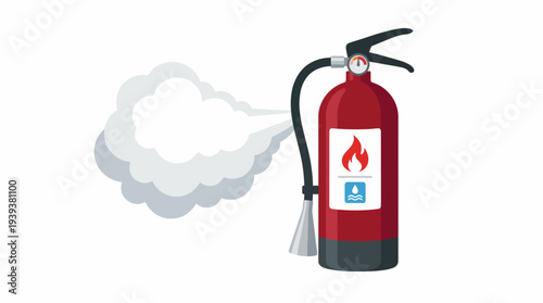 This image features a vividly illustrated fire extinguisher, symbolizing safety and readiness in fire prevention, essential for maintaining a secure environment in homes and workplaces.