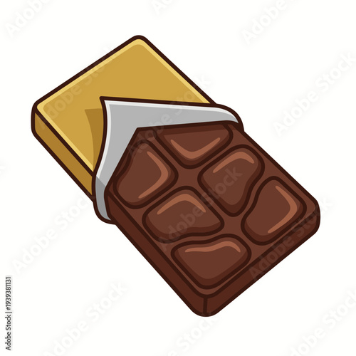 This image illustrates a delicious chocolate bar with a partially peeled wrapper, emphasizing the enticing look and appeal of sweet treats that everyone loves.