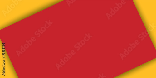 Red and yellow abstract geometric composition background from thick paper sheets, cardboard.