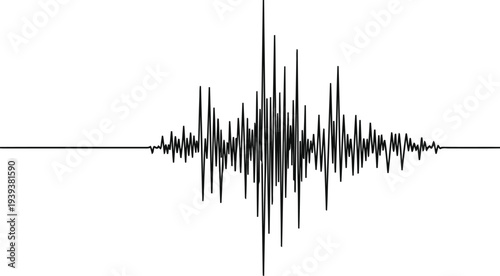 Abstract seismic wave graph representing earthquake vibrations on a white background