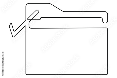 Folder icon continuous one line drawing minimalist outline vector illustration
