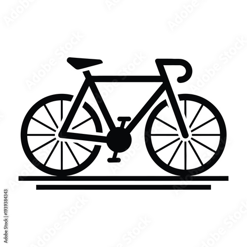Bicycle icon with minimalist design on white background for transport