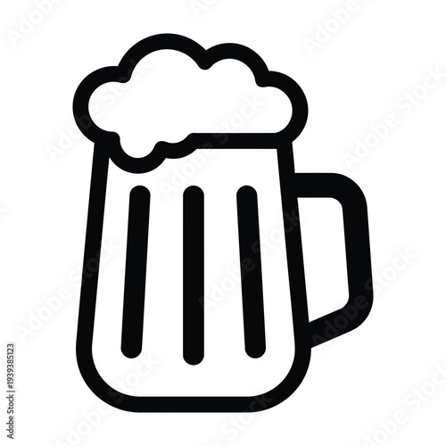 Foamy beer mug symbolizes refreshment and casual enjoyment in minimalist style
