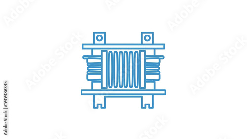 Simple Line Drawing of Industrial Component.