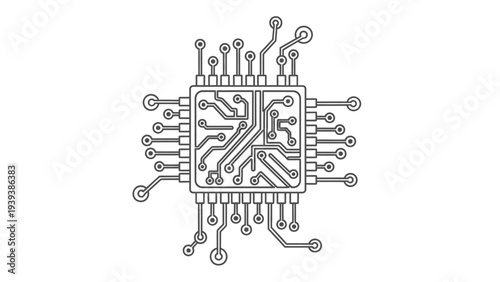 Microchip Circuit Diagram Electronic Component.
