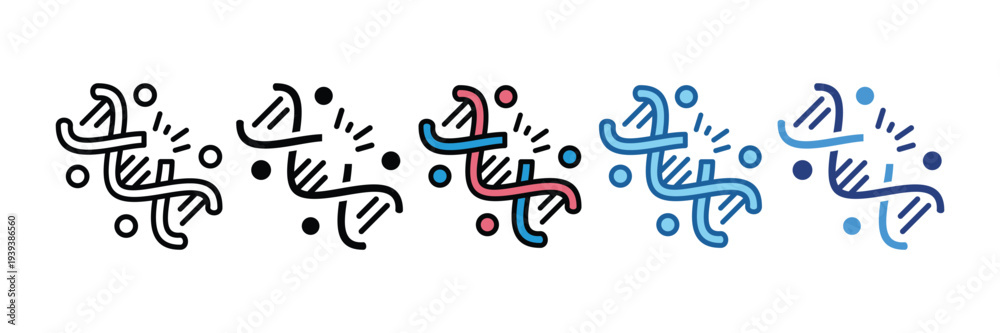 Fototapeta premium Genetic Mutation Icon Set Multiple Style Collection