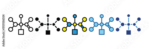 Protein Molecule  Icon Set Multiple Style Collection