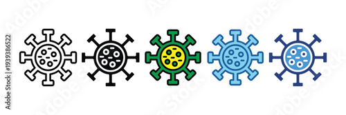 Virus Structure  Icon Set Multiple Style Collection