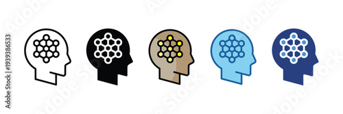 Brain Neuron  Icon Set Multiple Style Collection