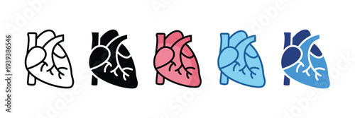 Heart Organ  Icon Set Multiple Style Collection