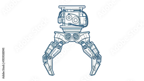 Robot Legs Mechanical Device Illustration.
