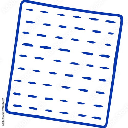 Jewish Passover Holiday Food Matza Icon. Minimalist Hand-Drawn Pesach Matzo bread