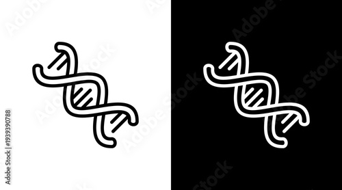 Dna Helix  White Icon Set Design