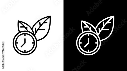 Plant Growth  White Icon Set Design