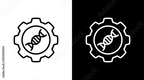 Genetic Engineering  White Icon Set Design
