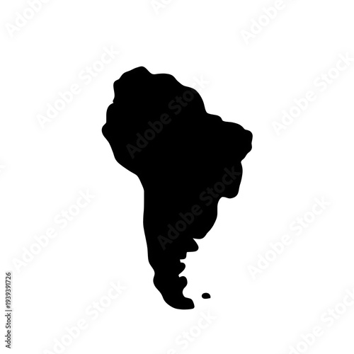 Fotografia south america map geography land organic line hand drawn black and white silhoue