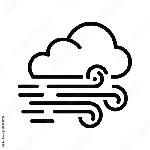 Wind Cloud Icon Weather Symbol