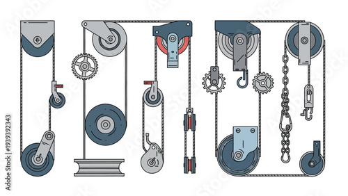 Collection of Pulleys and Winches Illustrated.