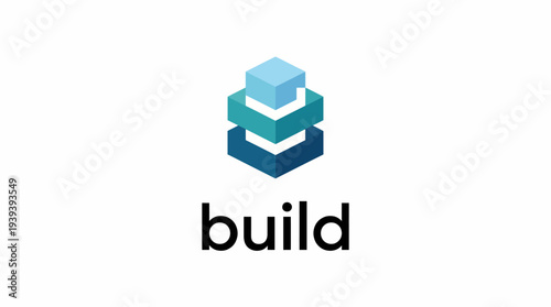 A contemporary logo design featuring geometric blocks stacked in a visually striking arrangement, reflecting innovation in the construction and design industry.