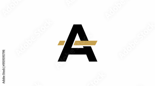 A sophisticated logo design featuring a bold black letter A with a gold accent, representing luxury, elegance, and professionalism in branding and corporate identity.