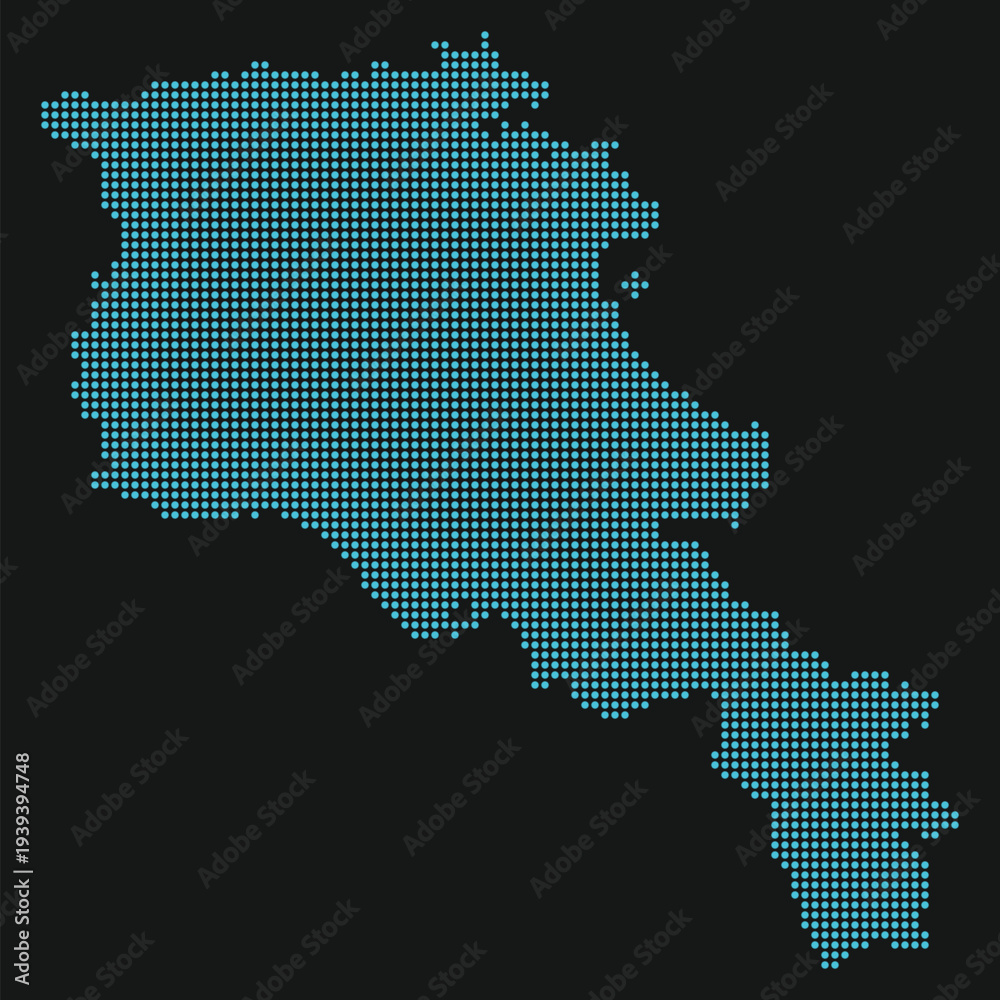 Obraz premium Armenia Light Blue Point Grid Map Black Climate Governance Rare Earths