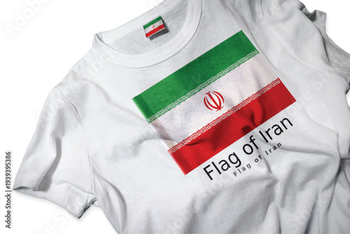 Iranian Flag Printed White T-shirt Mockup.