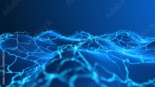 Futuristic Blue Digital Data Network Background for Cyber Security, Artificial Intelligence, and Cloud Computing Presentations