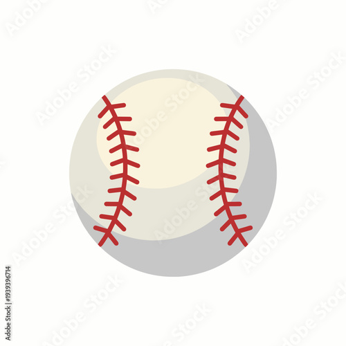 This image depicts a classic baseball design featuring traditional red stitches, emphasizing sport, leisure, and the excitement of baseball games and culture.