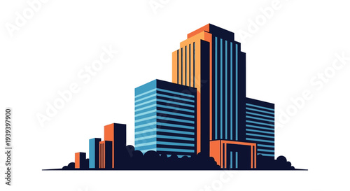 Modern Skyscrapers and Business Buildings in Urban Cityscape