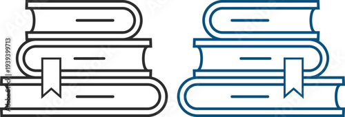 Education and book learning icons set. Featuring open books, textbooks, graduation cap, reading symbols and knowledge concepts. University college school study concept.