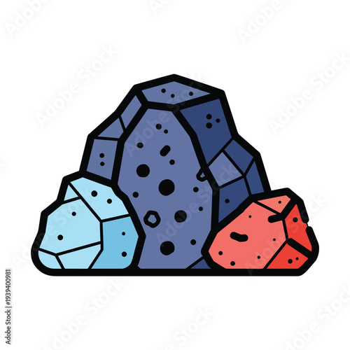 Colorful polyhedral dice in various shades and sizes stacked together in a playful graphic illustration.